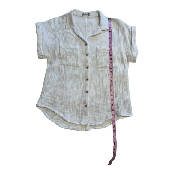 Altar'd State | White Gauze Button Down Blouse - Size Small - Picture 6 of 7